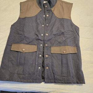 Men's Dual-Tone Vest in Navy and Tan